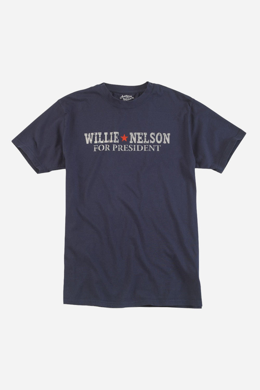 American Needle Willie Nelson For President Red Label Tee in Navy – front view