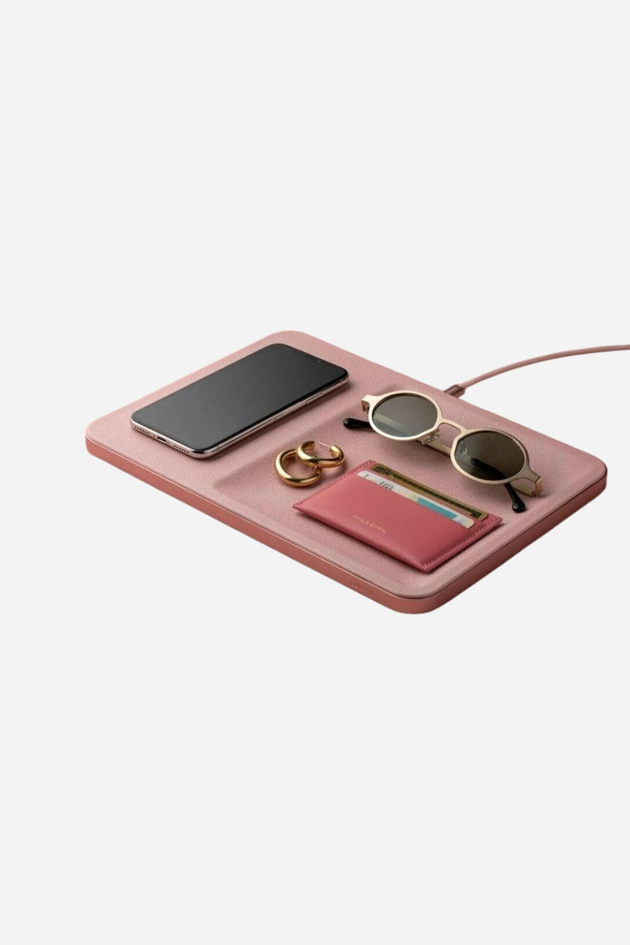 Courant Catch 3 Wireless Leather Charger in Dusty Rose