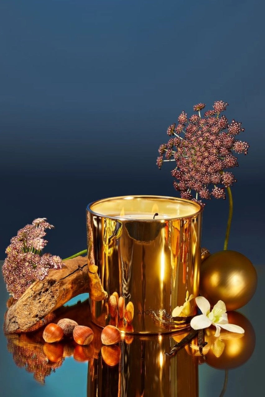 Apotheke Cardamom Chestnut 3-Wick Candle – back view