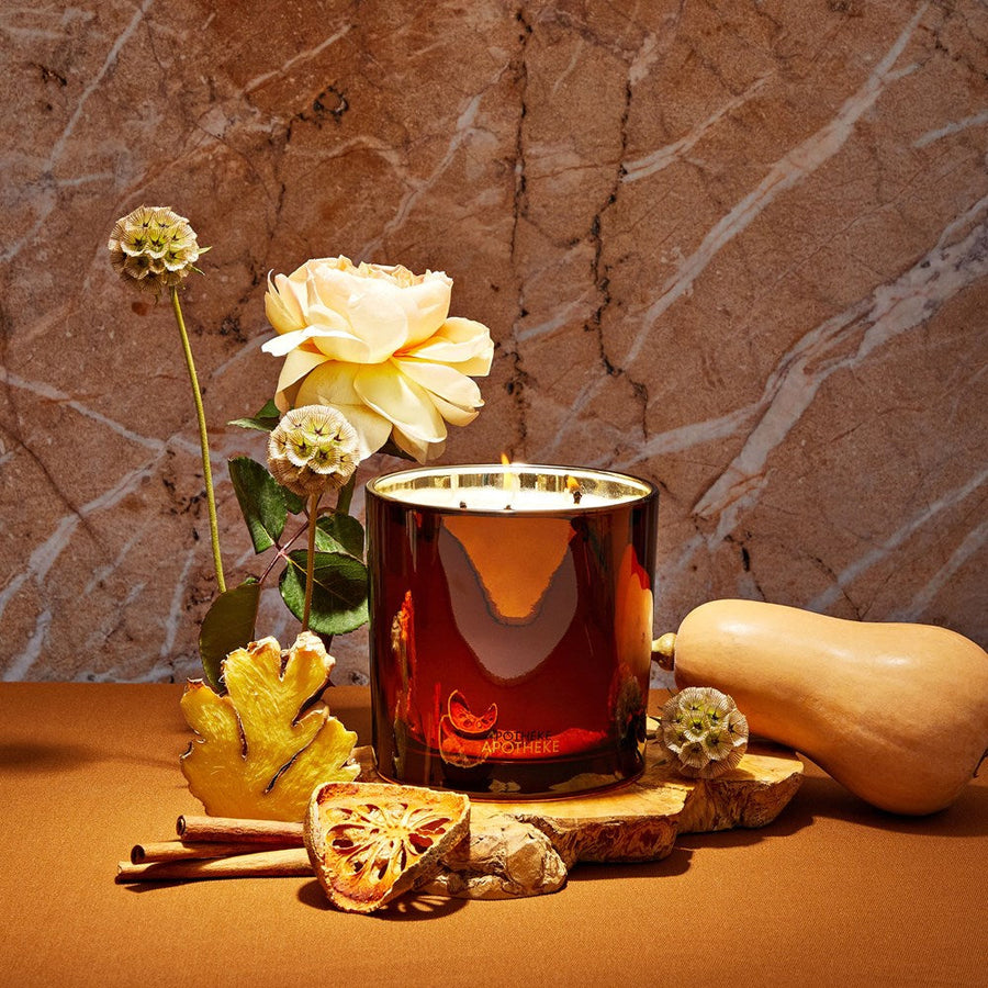Apotheke Pumpkin Ginger 3-Wick Candle – back view