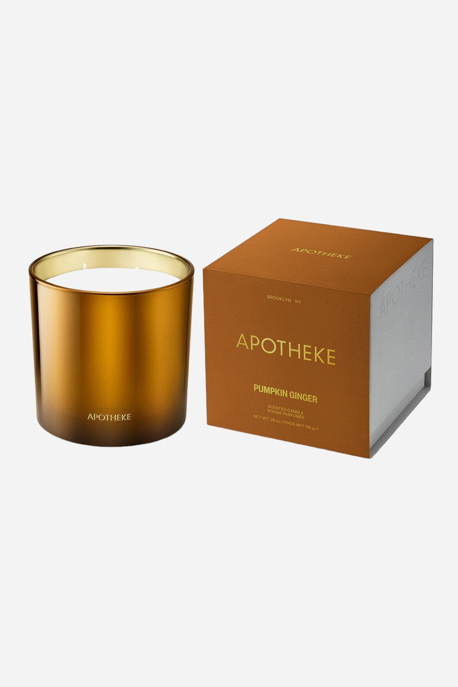 Apotheke Pumpkin Ginger 3-Wick Candle – front view