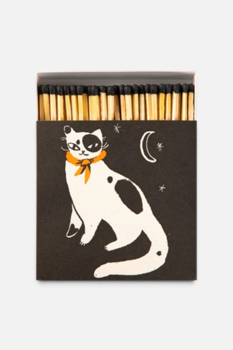 Archivist Black Spotted Kitten Square Matches – side view