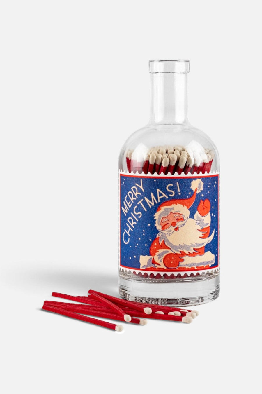 Archivist Father Christmas Match Glass Bottle – back view