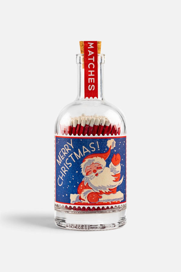 Archivist Father Christmas Match Glass Bottle