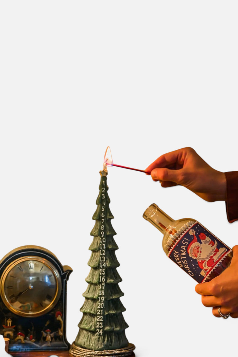 Archivist Father Christmas Match Glass Bottle – side view