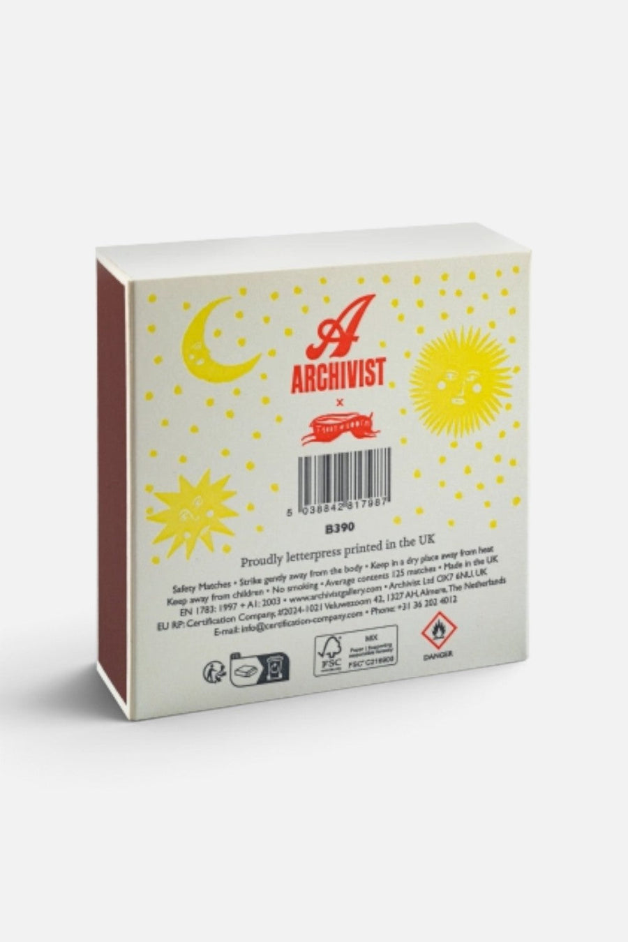 Archivist Moon And Sun Square Matches – side view