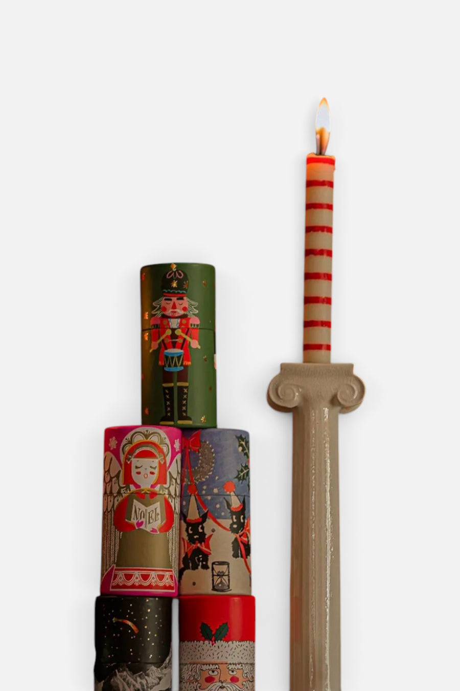 Archivist Nutcrackers Large Cylinder Matches – side view