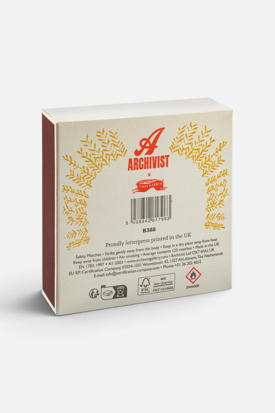 Archivist Turkey Square Matches – side view