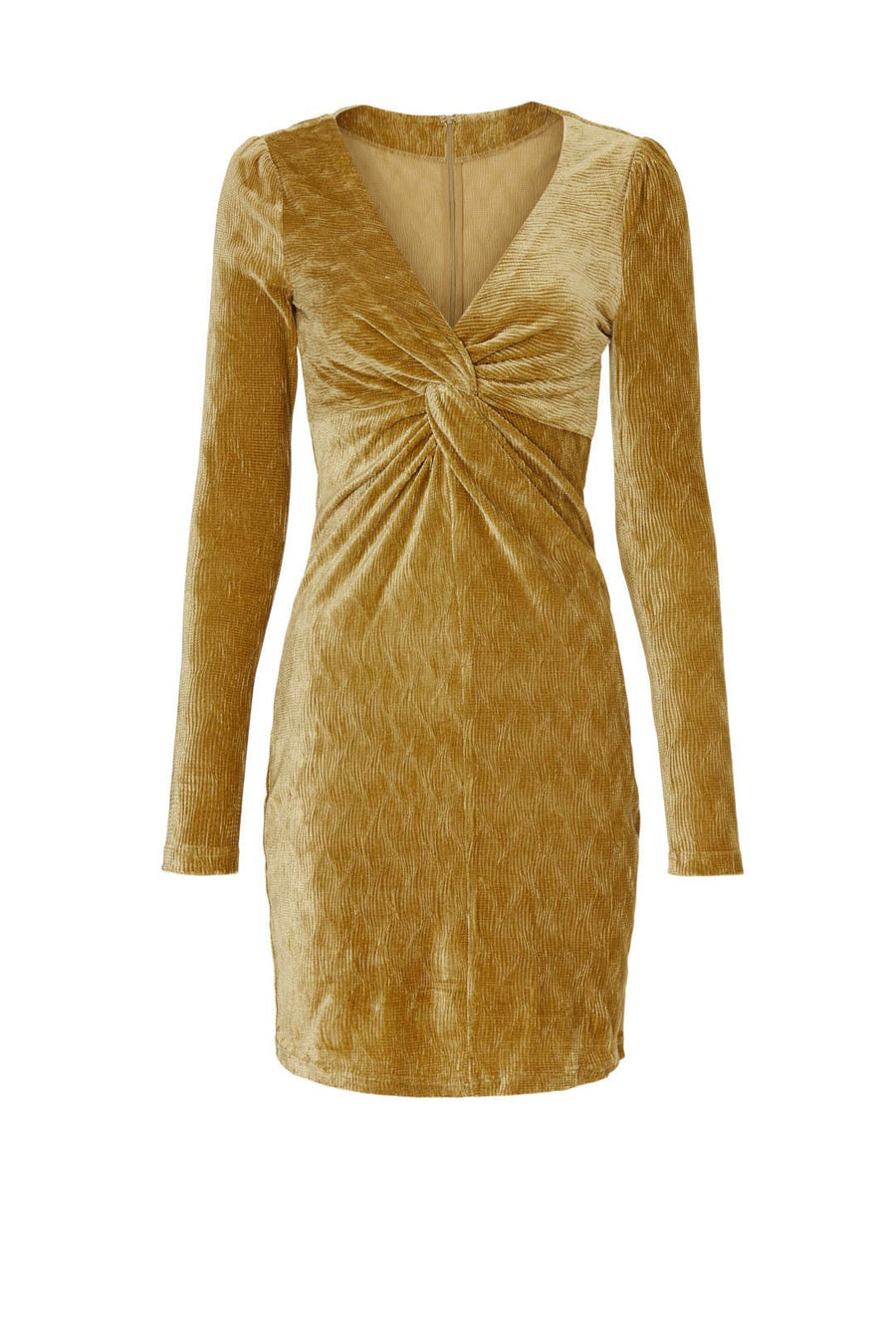 Arianna Mini Dress in Gold – flat lay