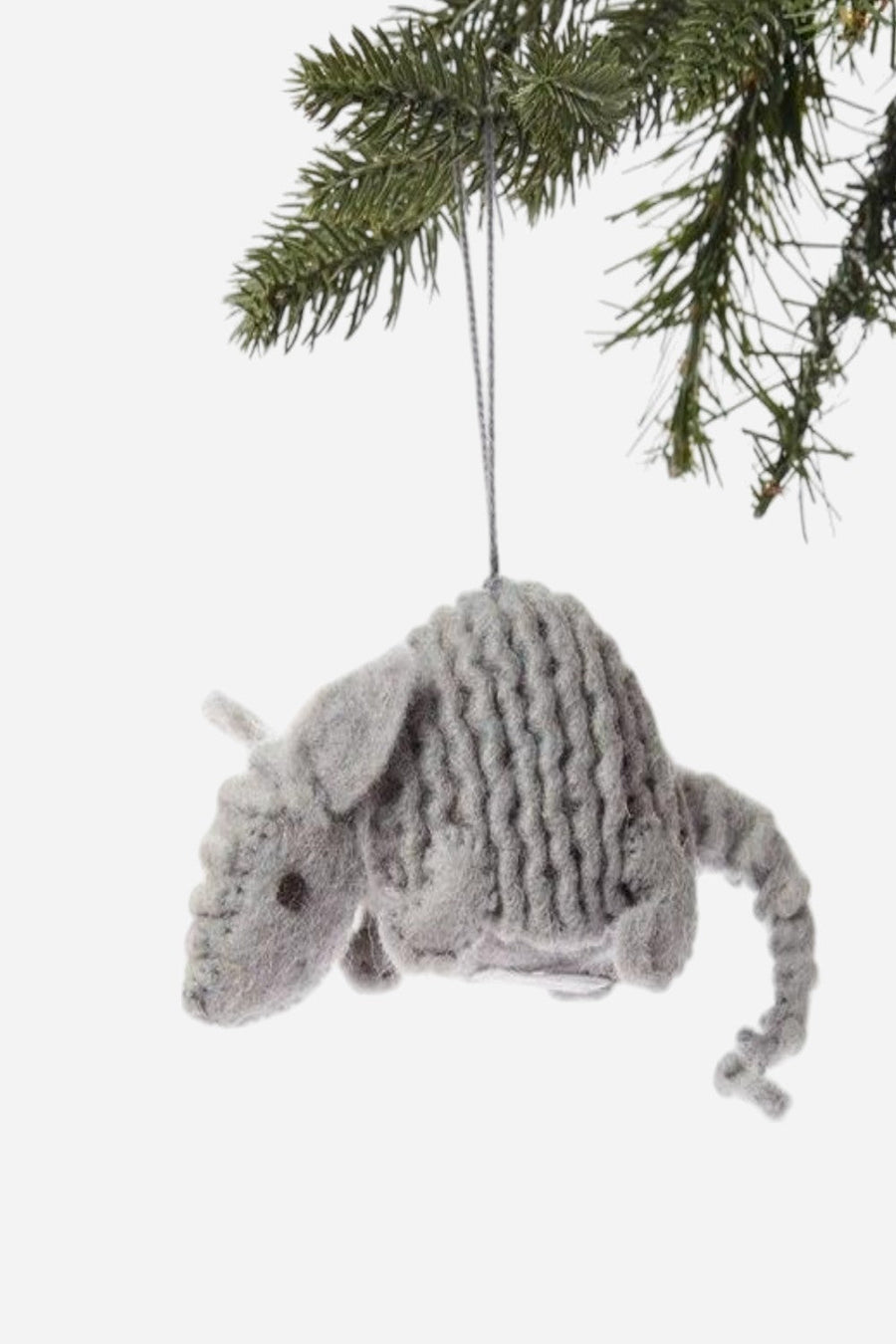 Armadillo Felt Ornament – front view