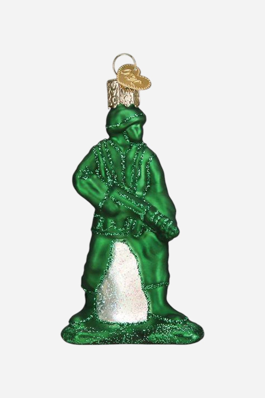 Army Man Toy Glass Ornament – front view