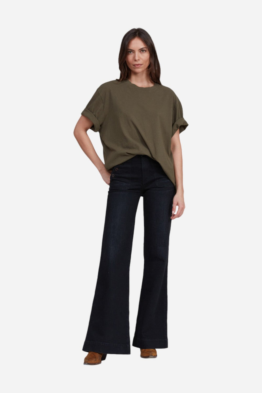 ASKK NY Brickhouse Wide Leg in Rock Rock – detail