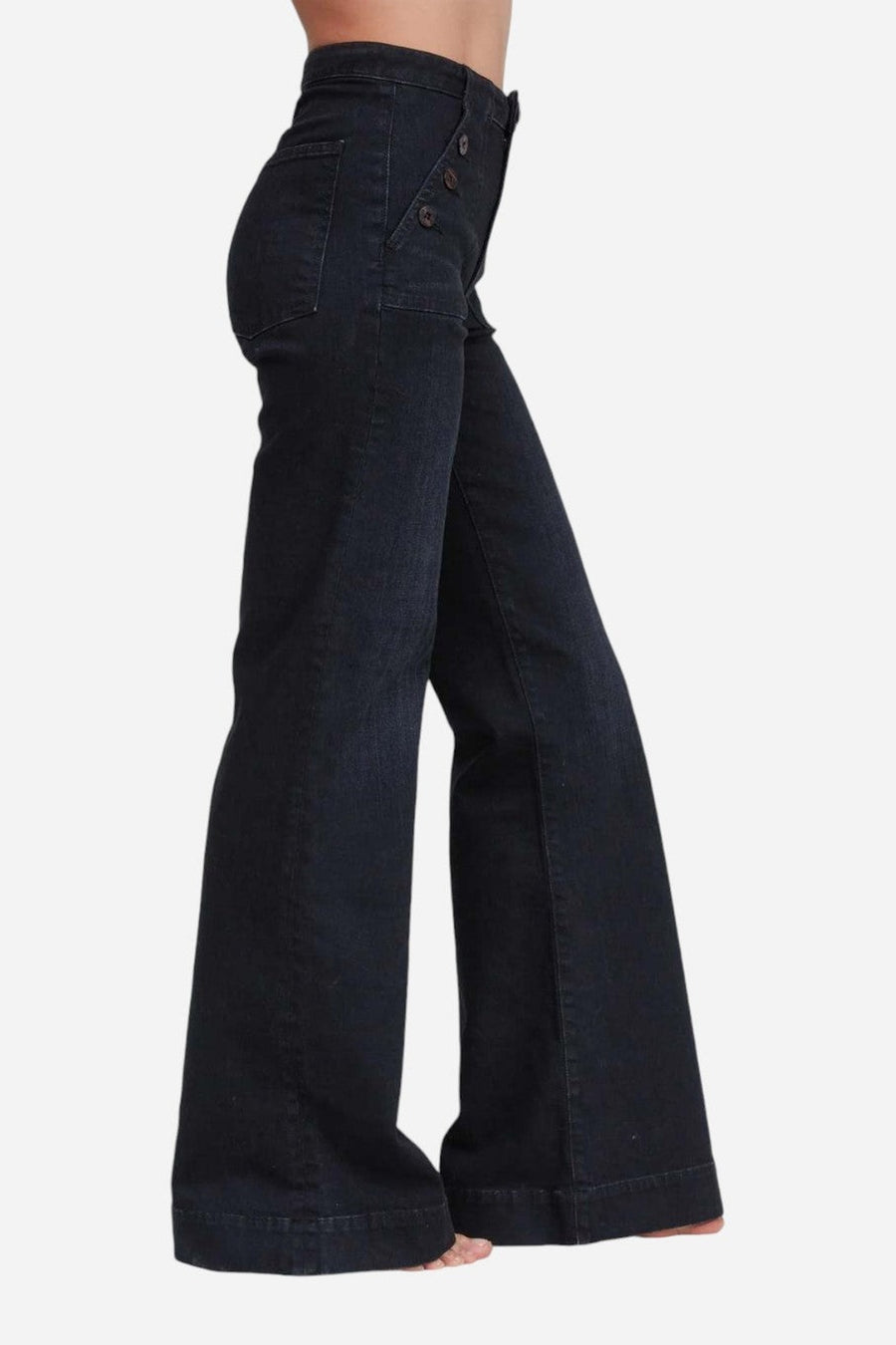ASKK NY Brickhouse Wide Leg in Rock Rock – side view