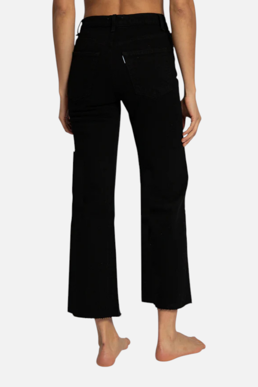 ASKK NY Crop Wide Leg Jean in Black Resin – detail