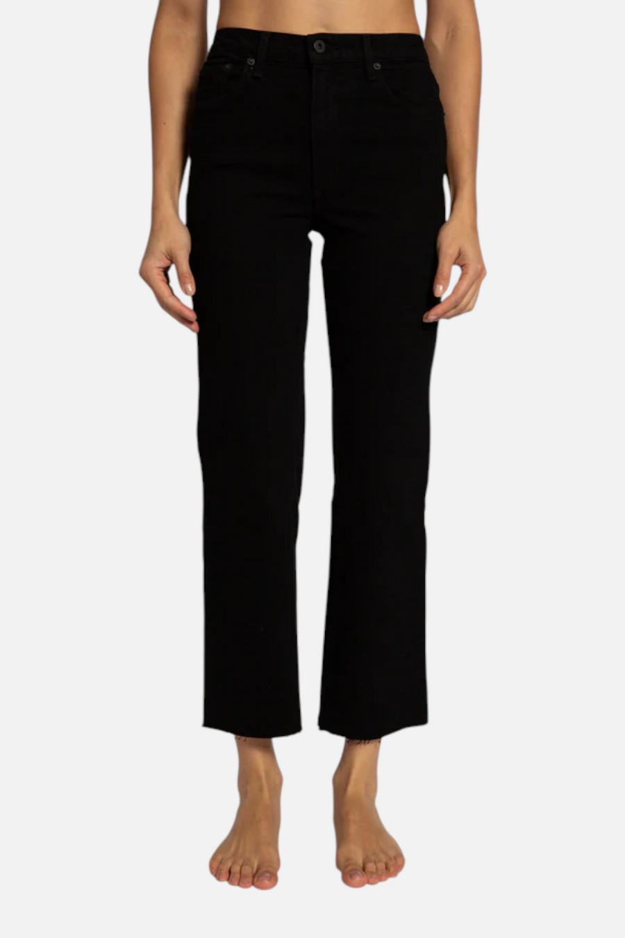 ASKK NY Crop Wide Leg Jean in Black Resin – side view