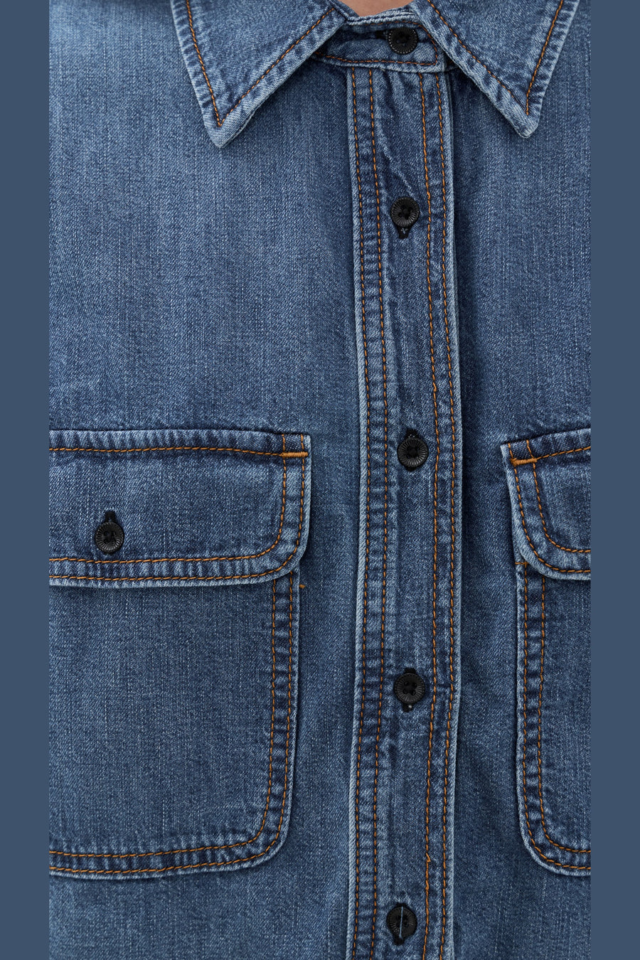 ASKK NY Crosby Denim Shirt in Gunnison – detail