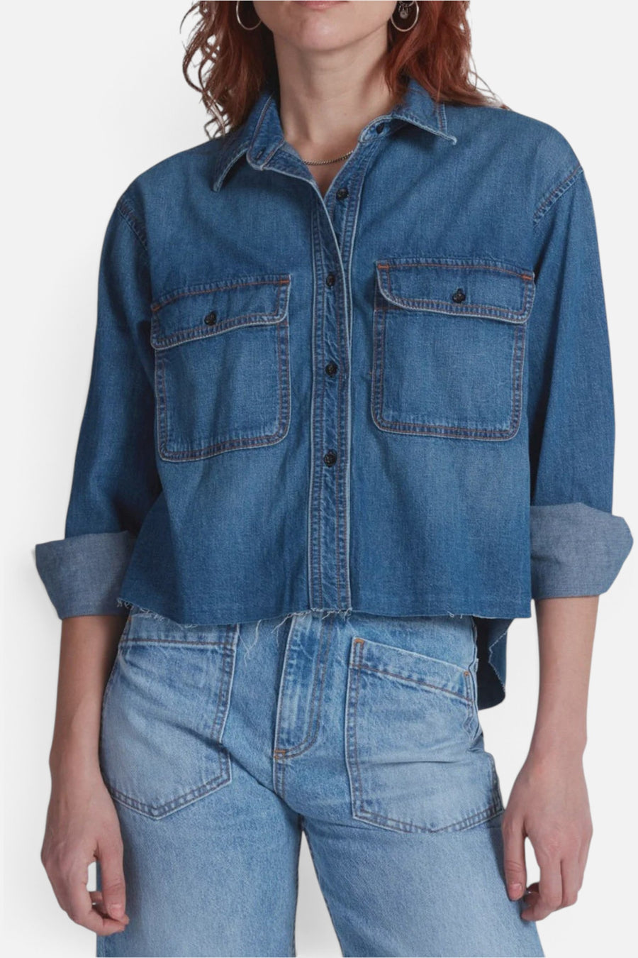 ASKK NY Crosby Denim Shirt in Gunnison – front view