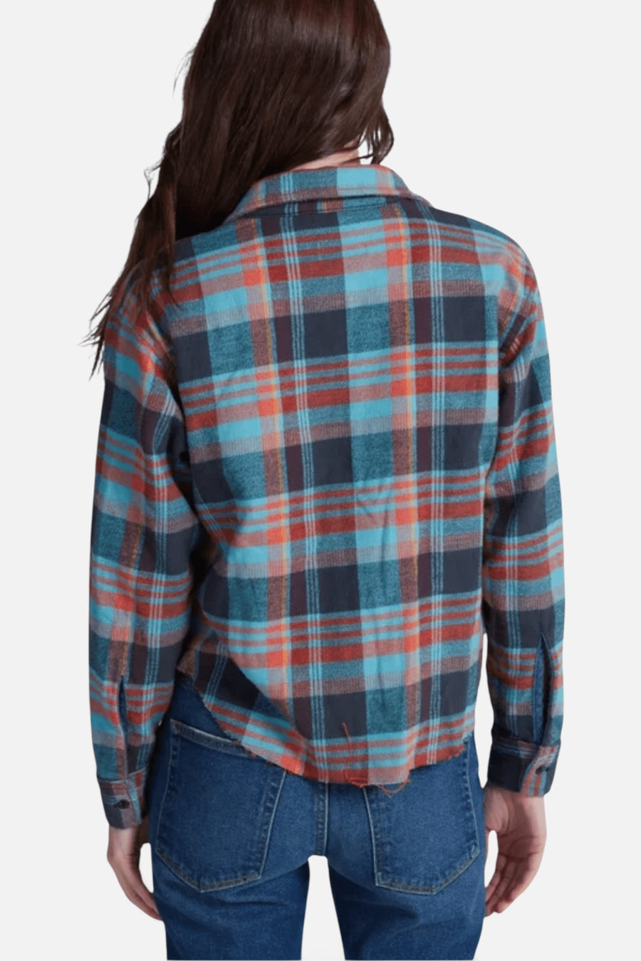 ASKK NY Crosby Flannel Shirt in Hudson Plaid – back view