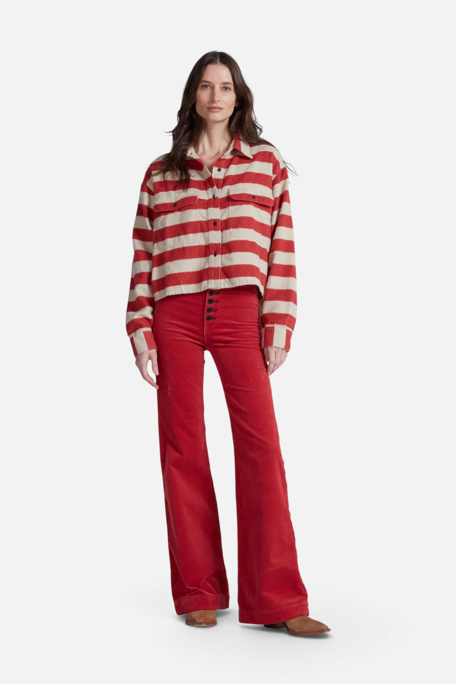 ASKK NY Crosby Shirt in Red Stripe – back view