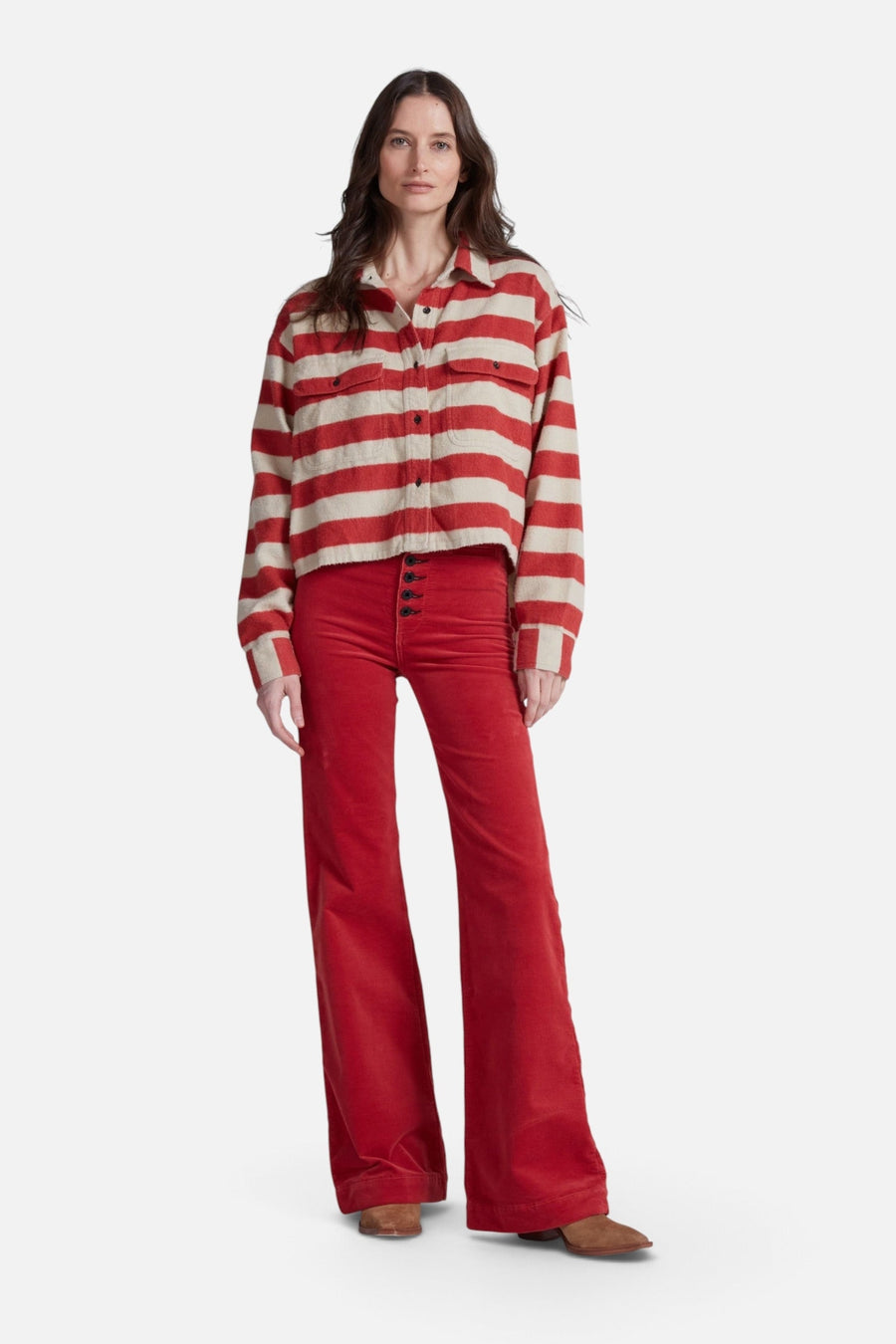 ASKK NY Crosby Shirt in Red Stripe – side view