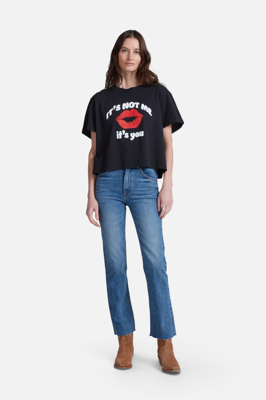 ASKK NY It's Not Me Shrunken Boy Tee in Black – side view