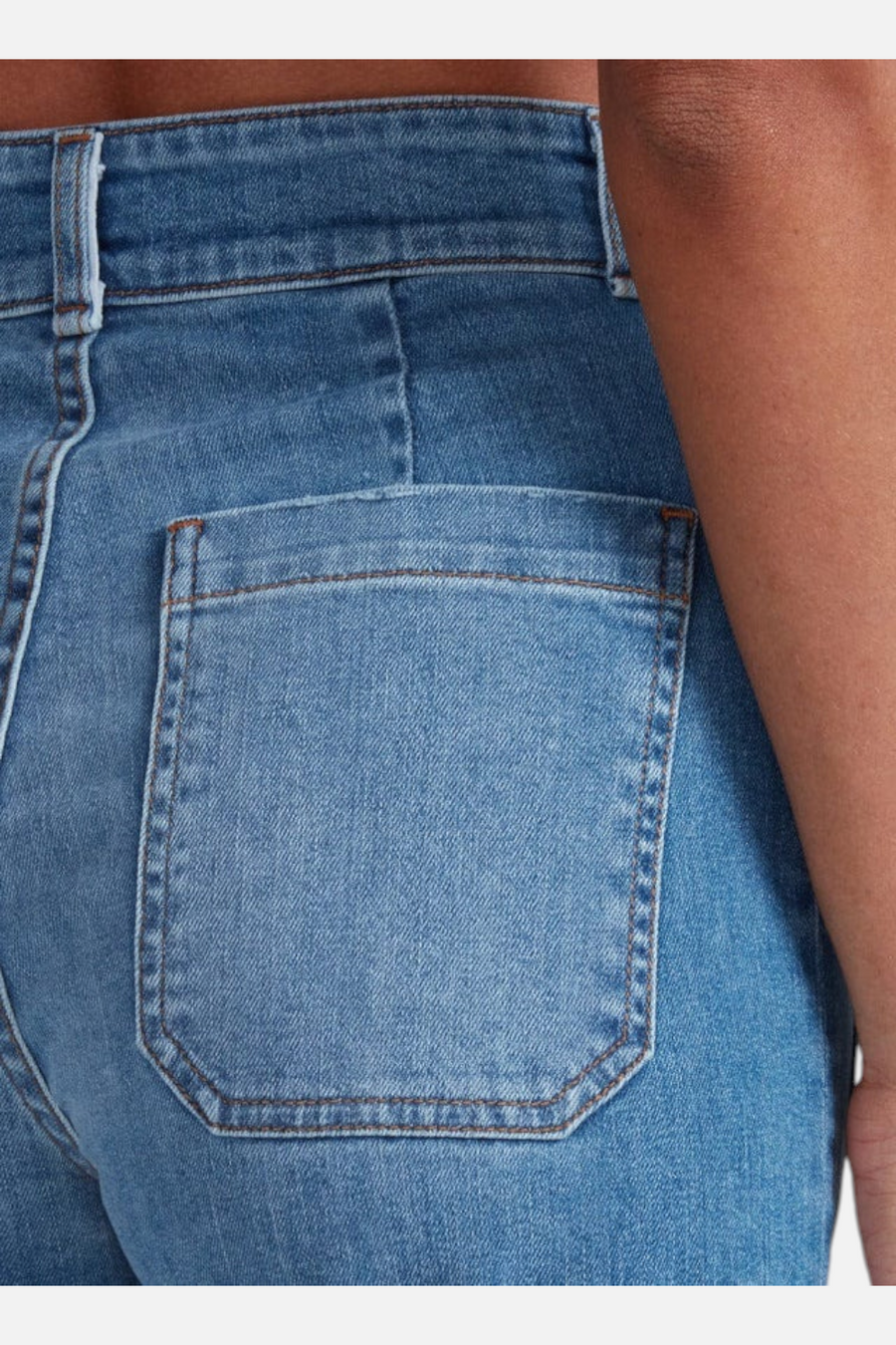 ASKK NY Sailor High-Rise Cropped Wide-Leg Jean in Starboard – flat lay