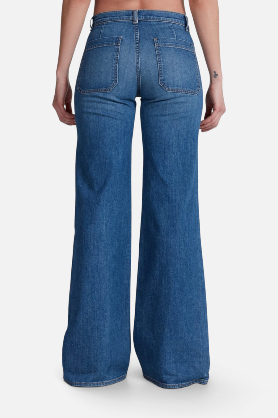 ASKK NY Sailor Wide Leg Jean in Tribeca – back view
