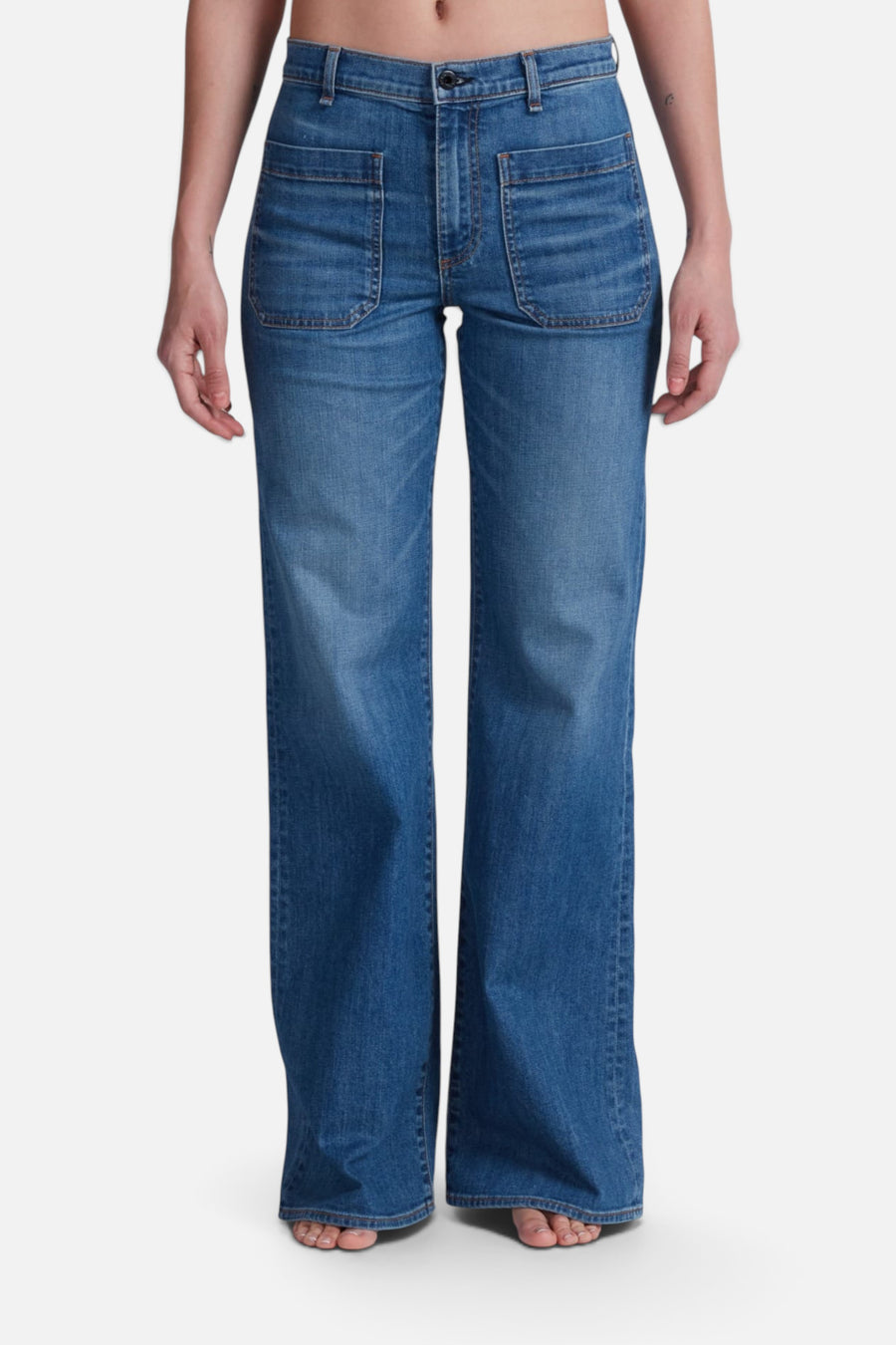 ASKK NY Sailor Wide Leg Jean in Tribeca – front view