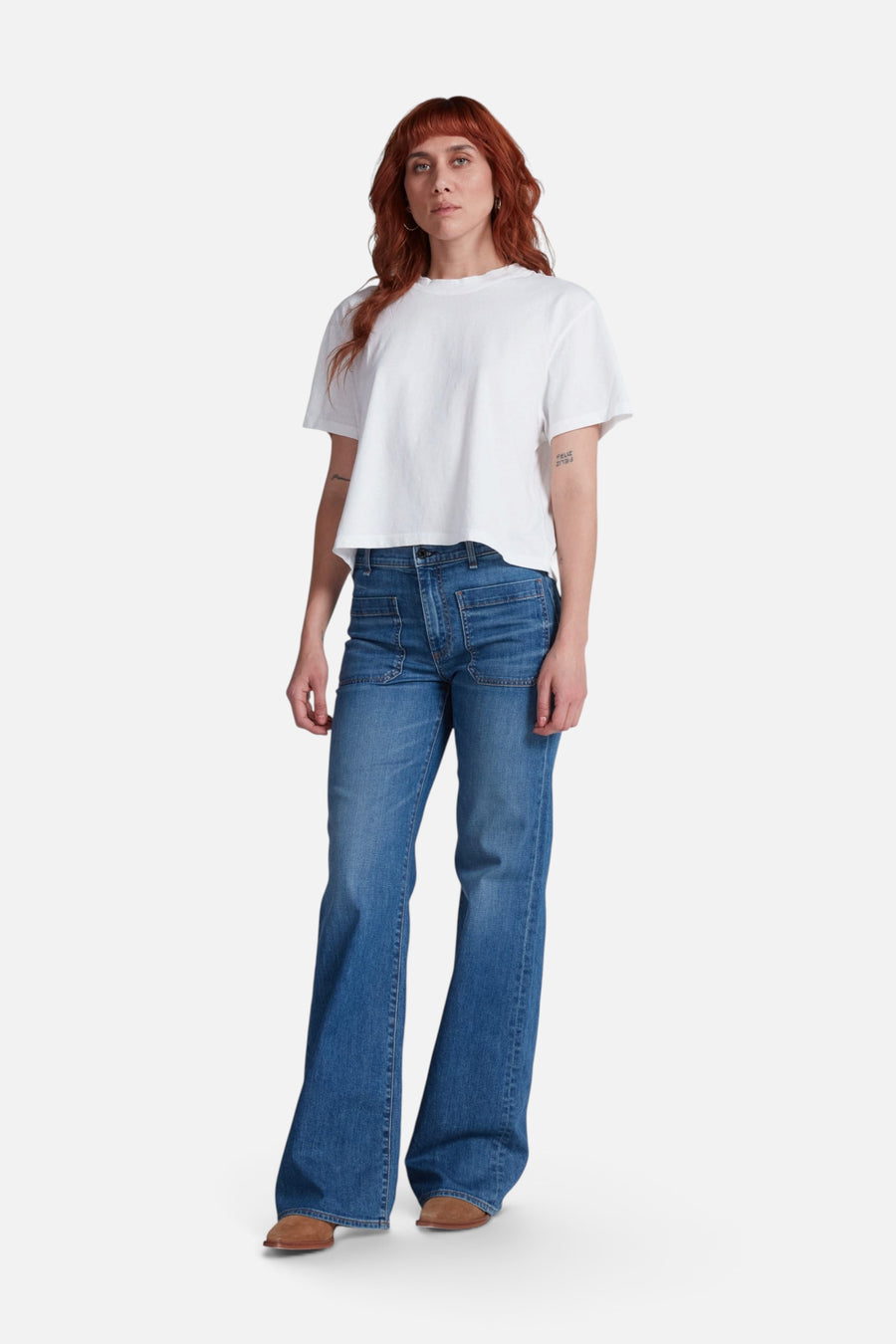 ASKK NY Sailor Wide Leg Jean in Tribeca – full length