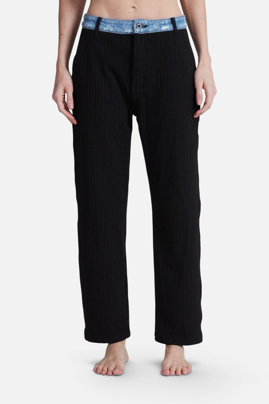 ASKK NY Tomboy WB Pant in Pinstripe – back view