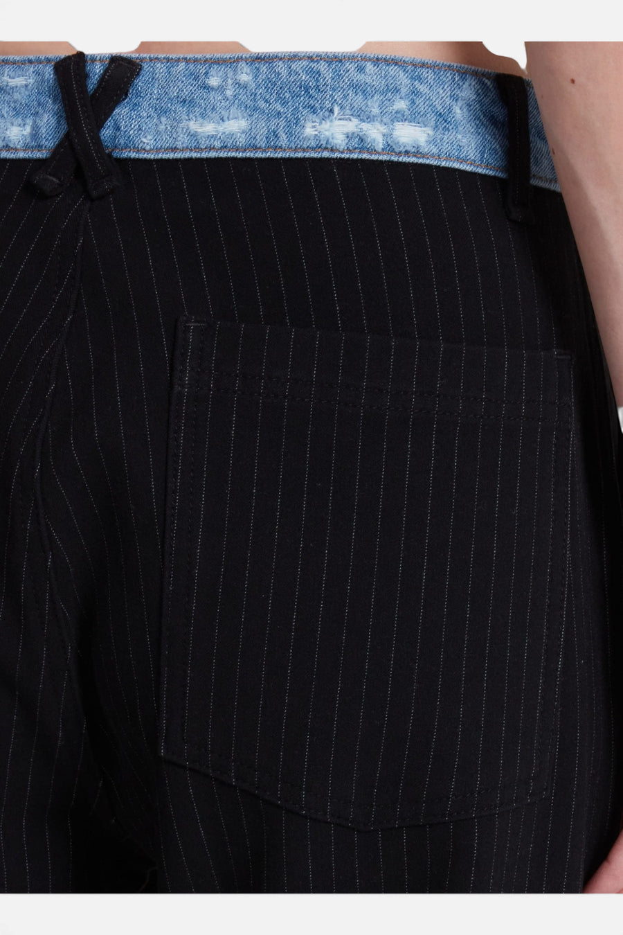 ASKK NY Tomboy WB Pant in Pinstripe – flat lay