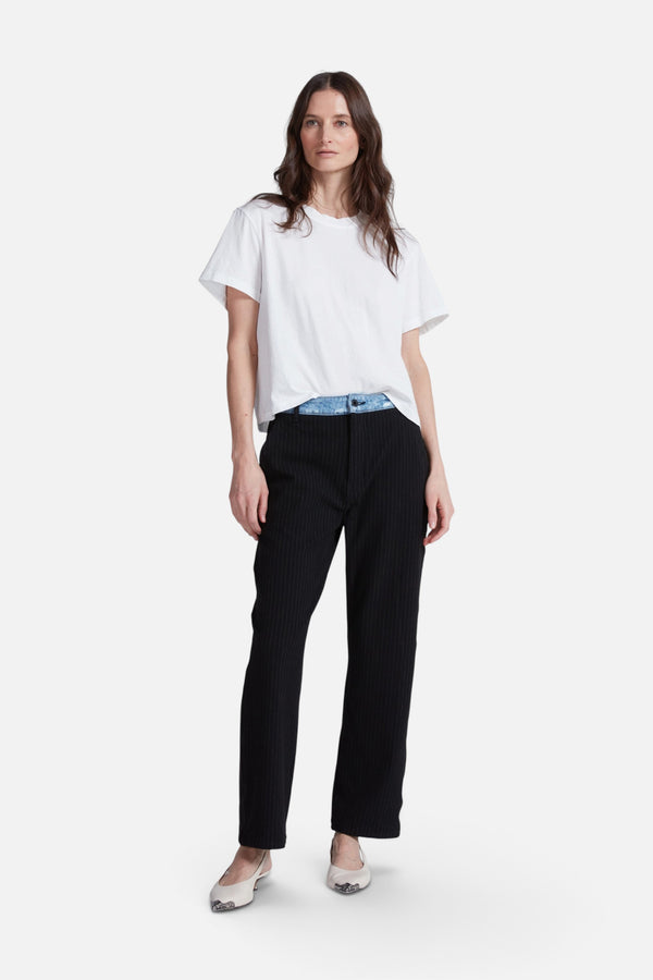 ASKK NY Tomboy WB Pant in Pinstripe
