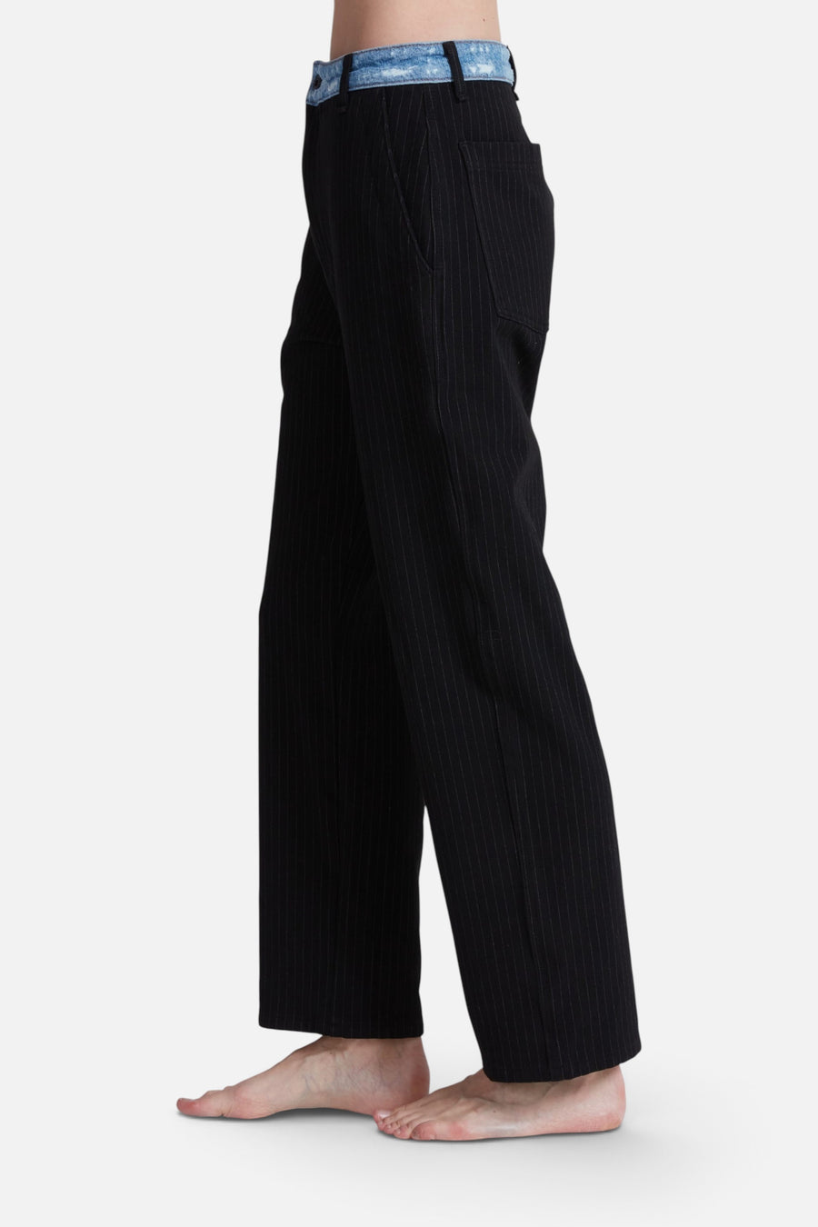 ASKK NY Tomboy WB Pant in Pinstripe – side view