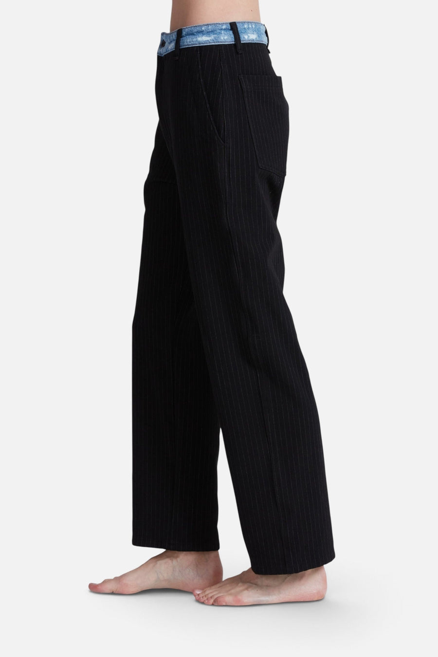 ASKK NY Tomboy WB Pant in Pinstripe – side view