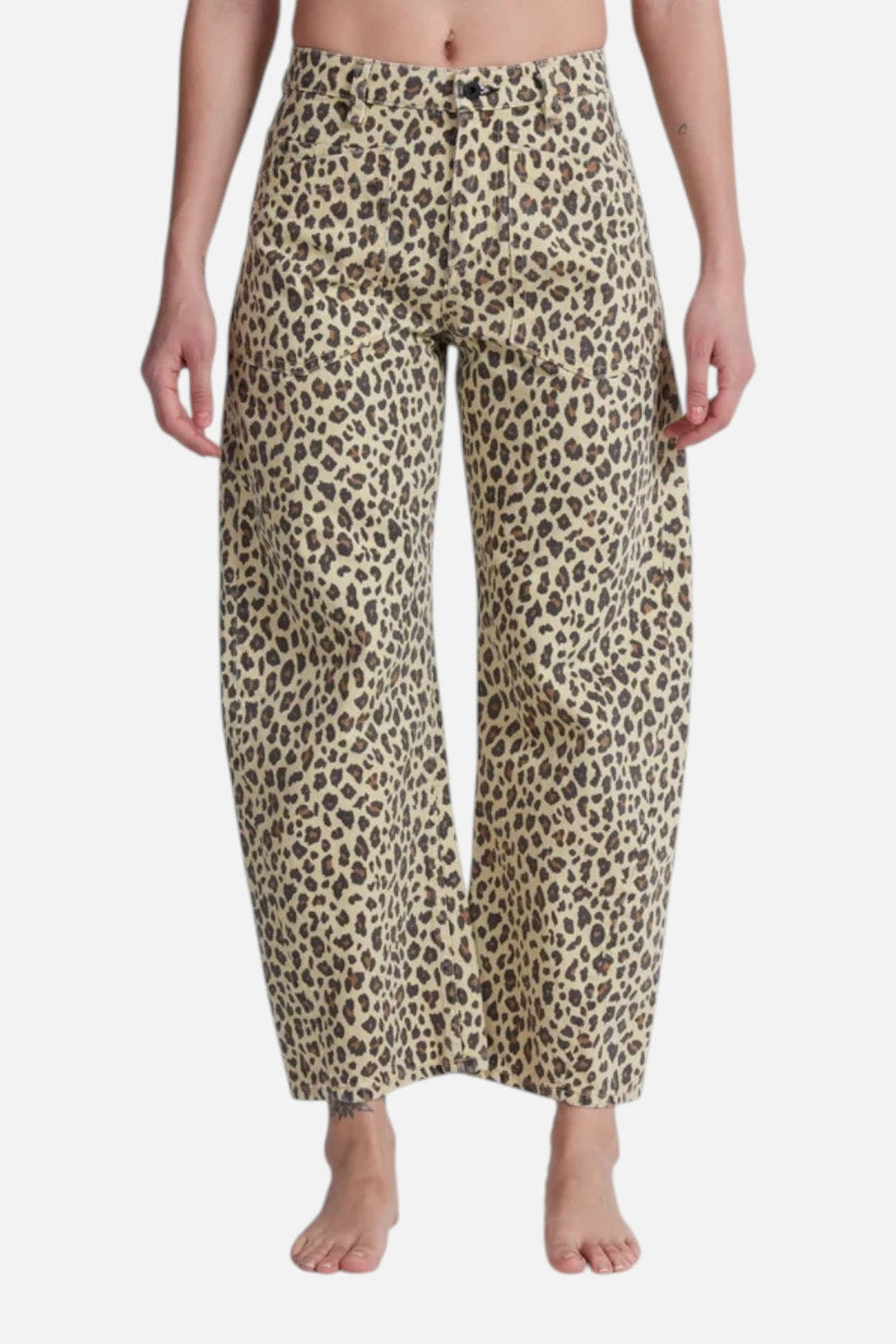 ASKK NY Twisted Barrel Jean in Leopard – back view