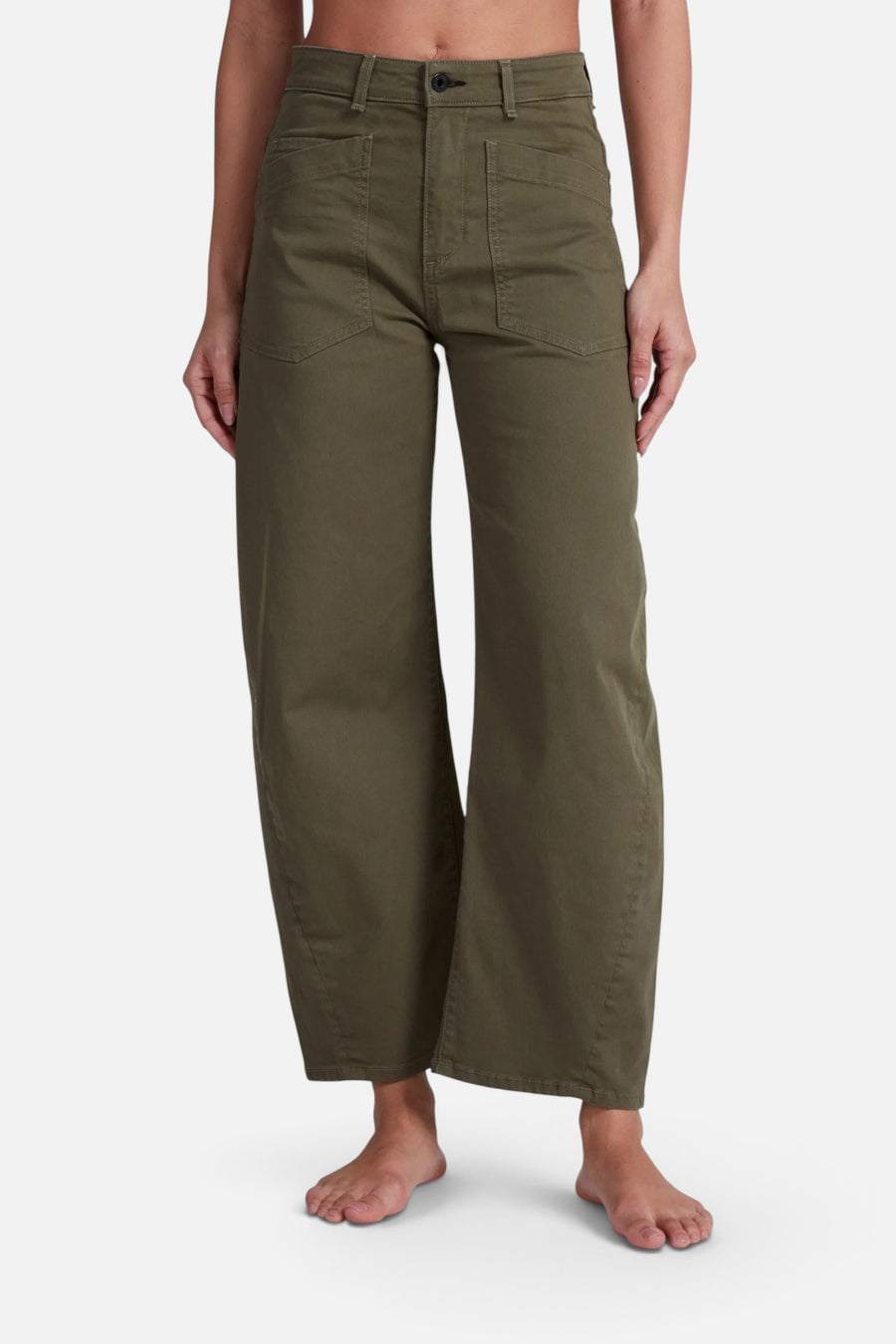 ASKK NY Twisted Barrel Twill Pant in Safari Green – back view