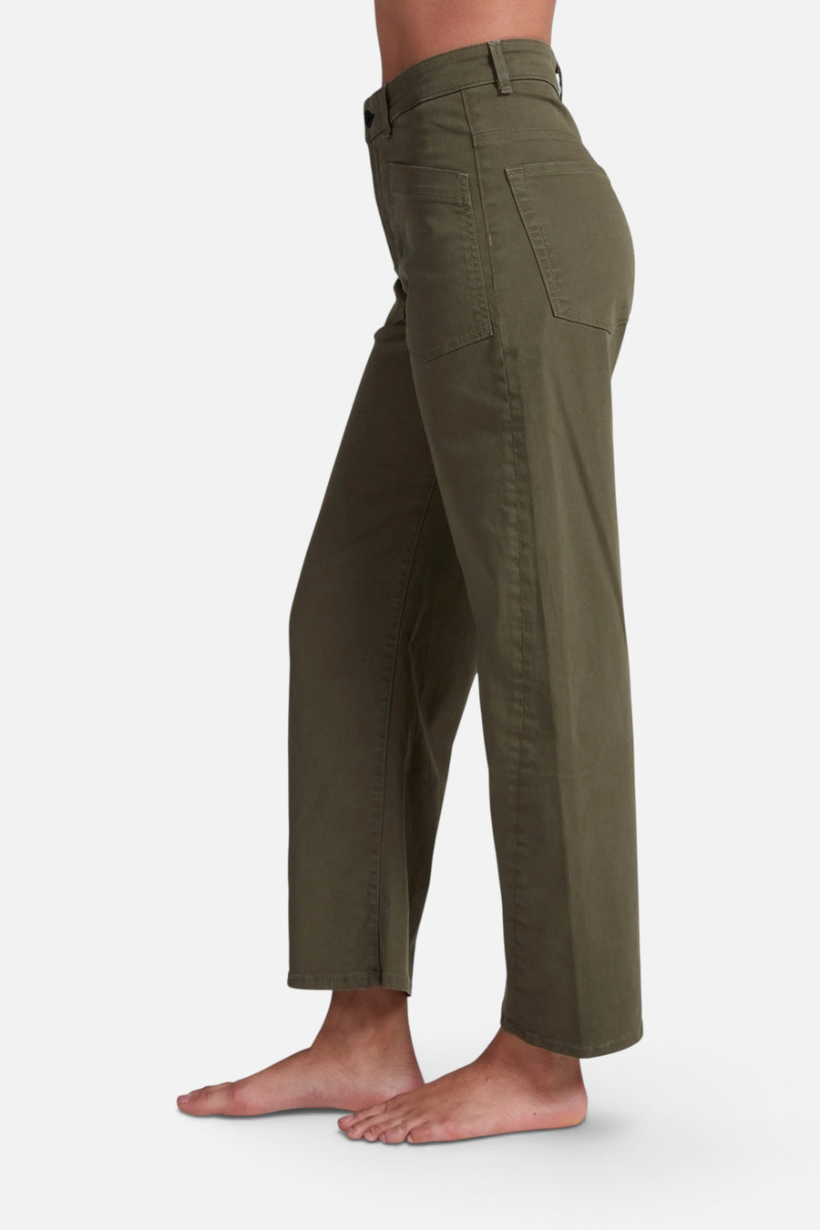 ASKK NY Twisted Barrel Twill Pant in Safari Green – side view