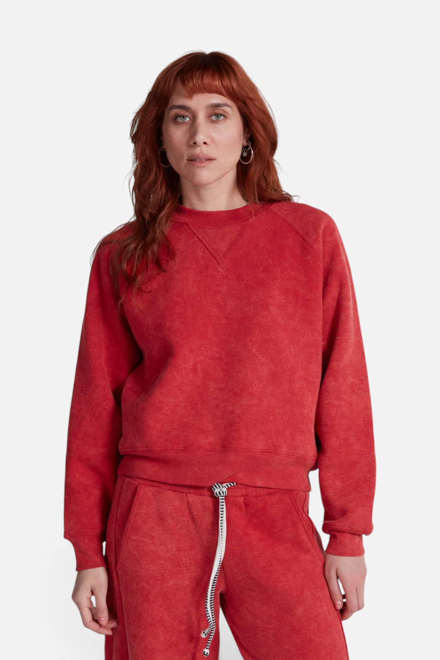 ASKK NY Wooster Sweatshirt in Vintage Red – front view