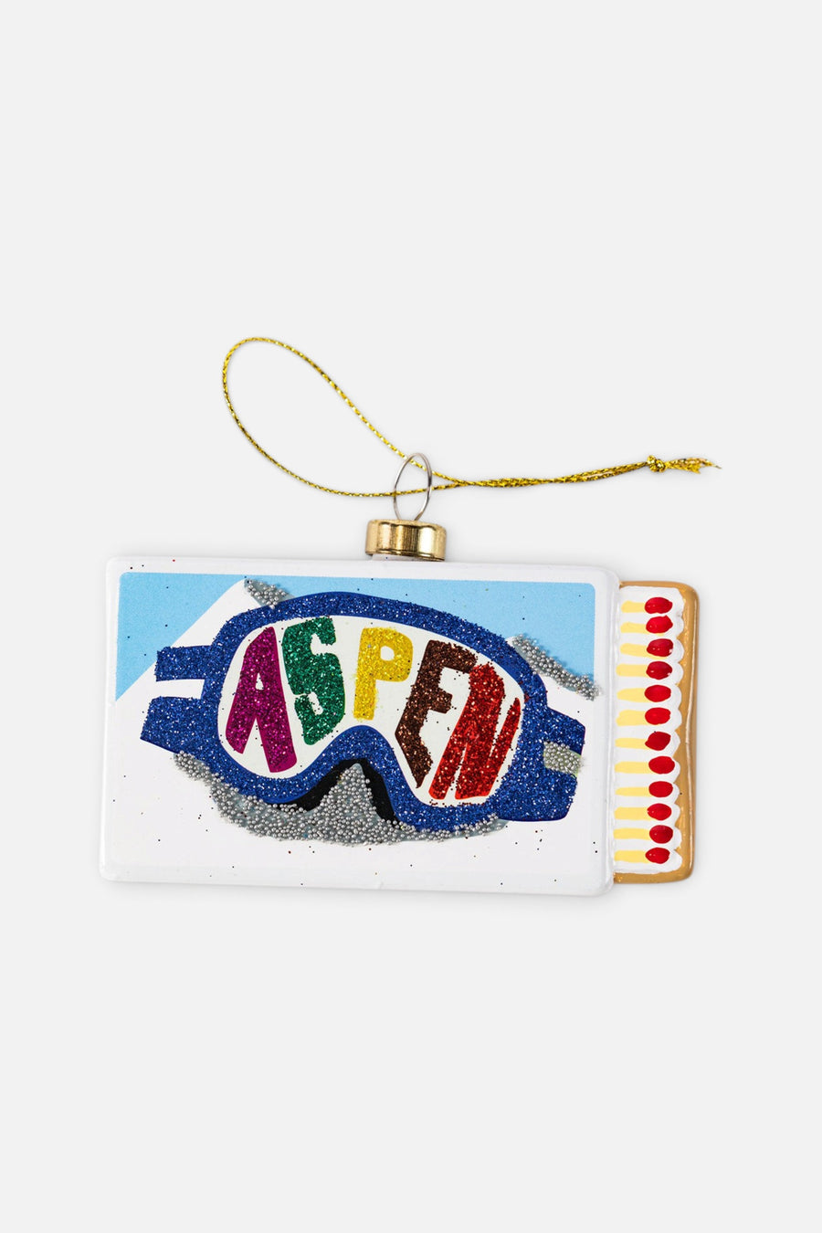 Aspen Matchbook Ornament – front view