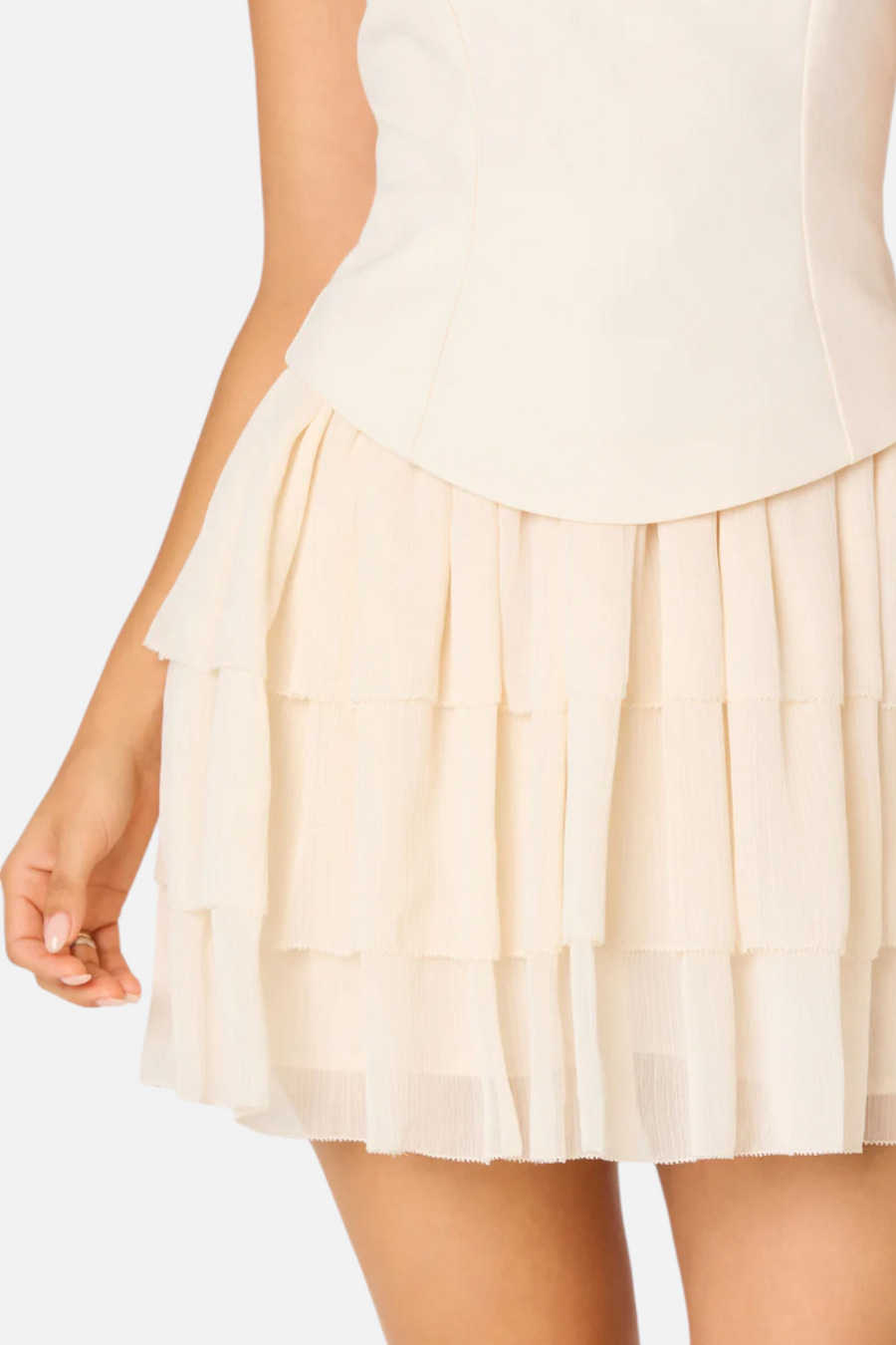 ASTR The Label Kiarra Dress in Cream – detail