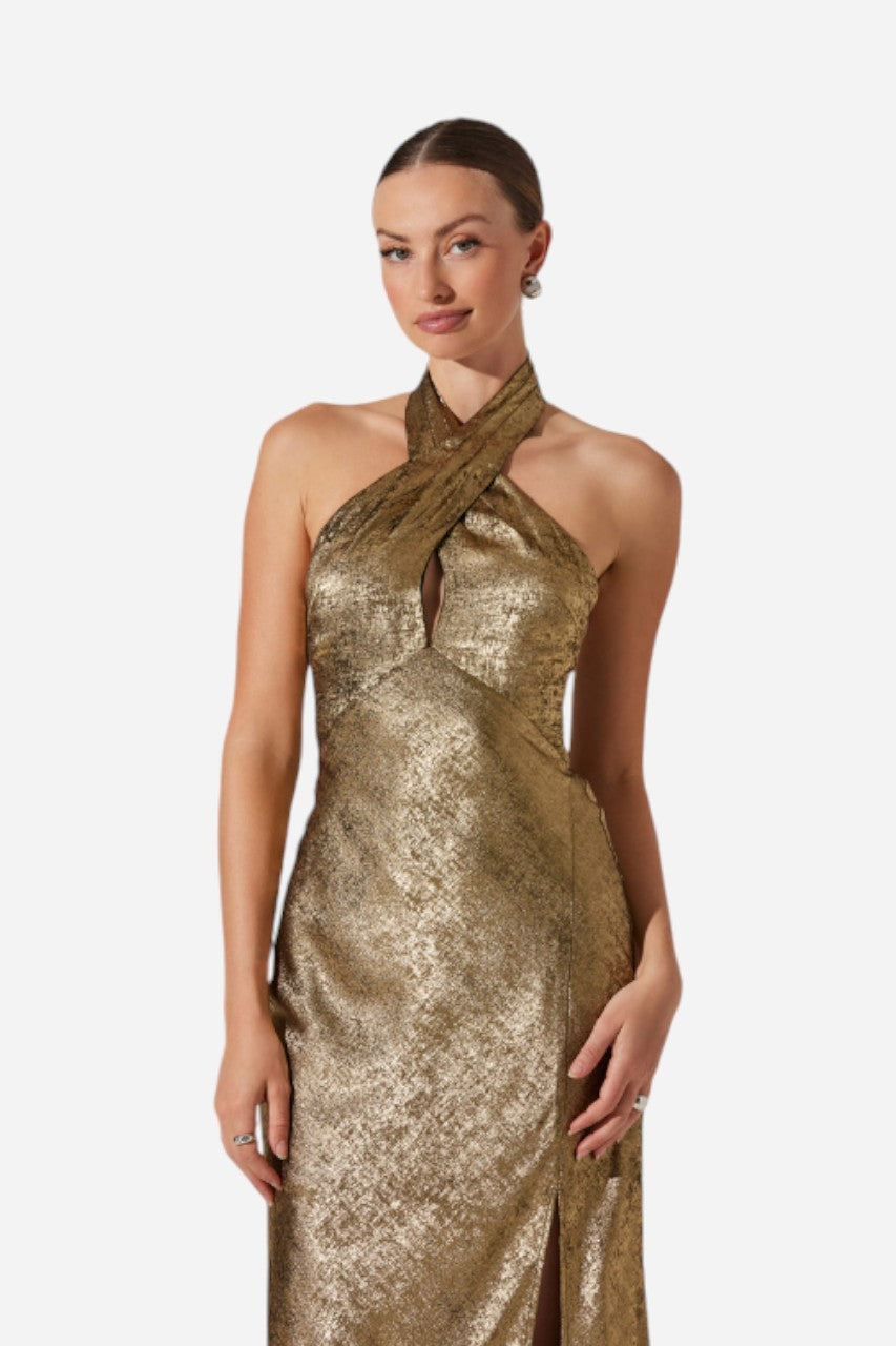 ASTR the Label Marissa Dress Gold – flat lay