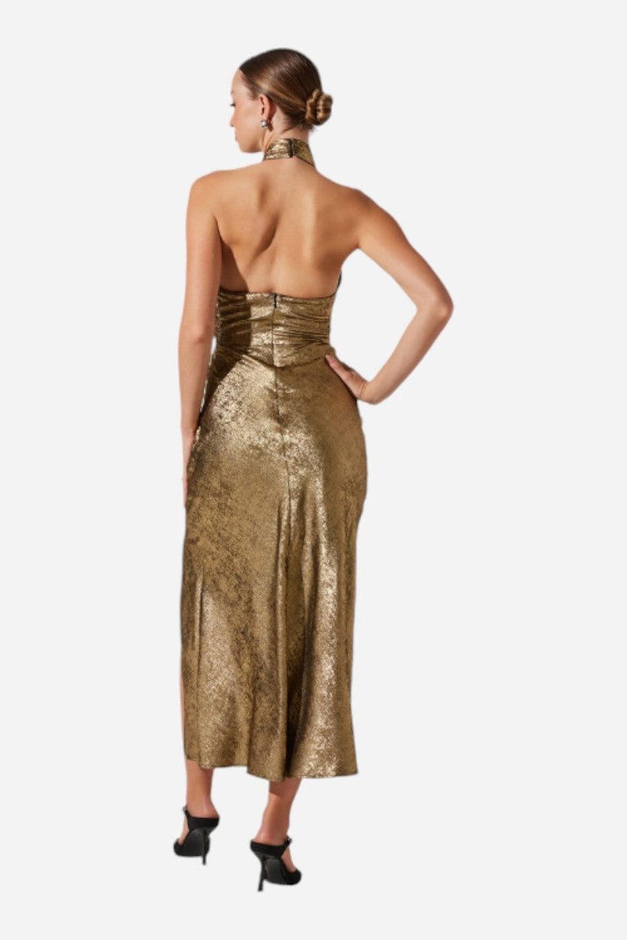 ASTR the Label Marissa Dress Gold – on model