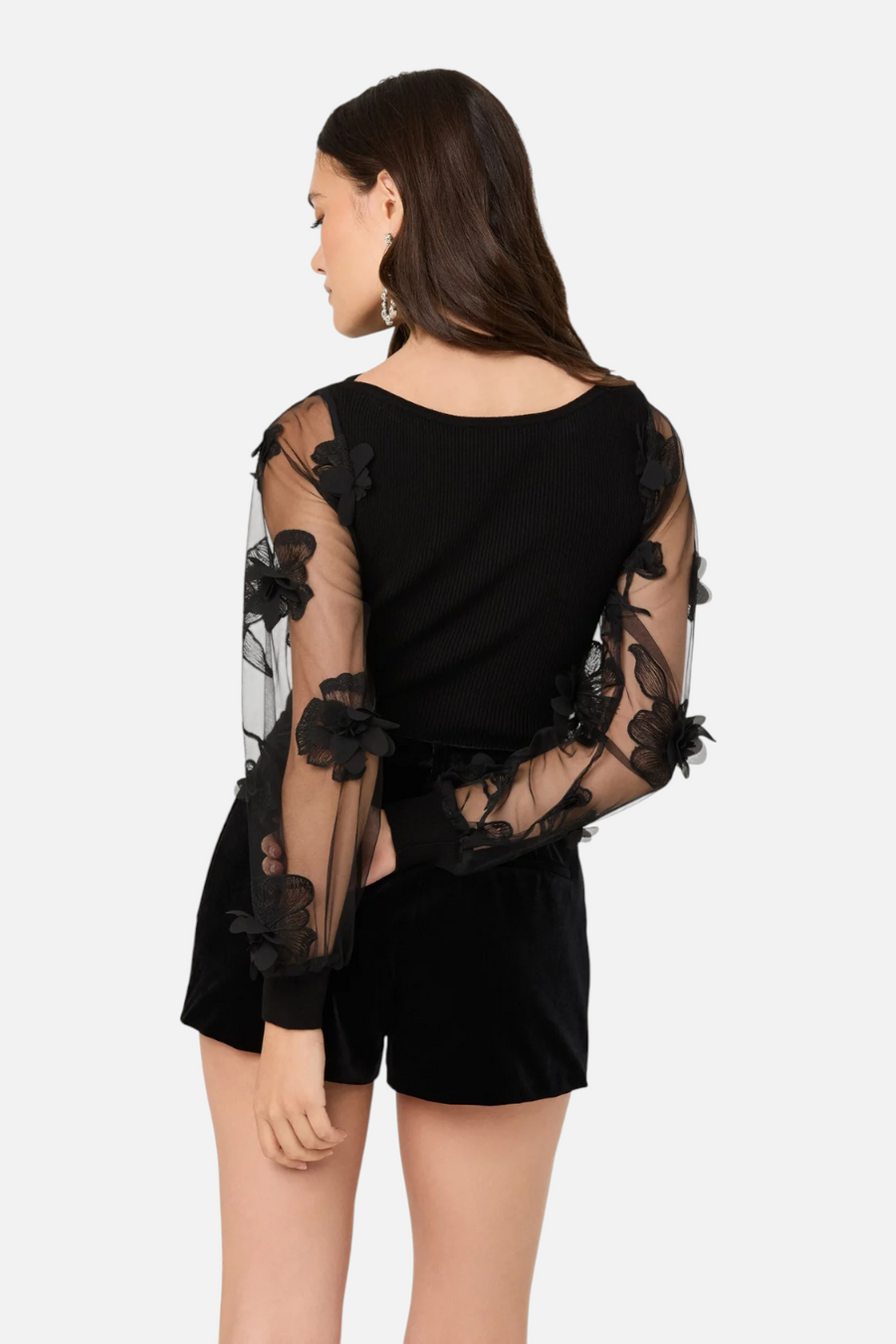 Astr the Label Meagan Sweater in Black – back view