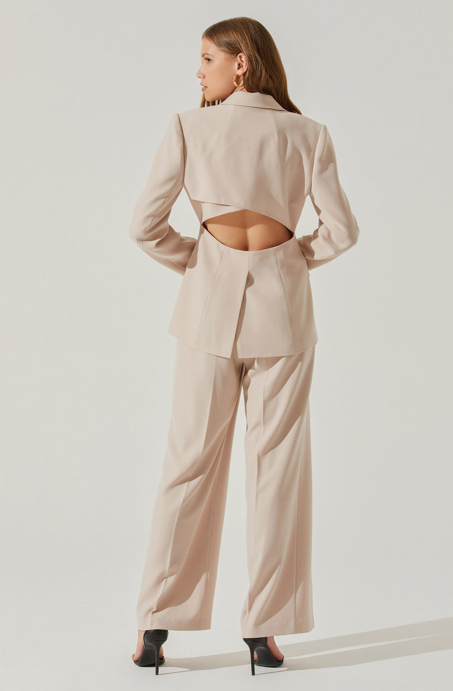 ASTR The Label Rubina Cutout Blazer in Natural – alternate
