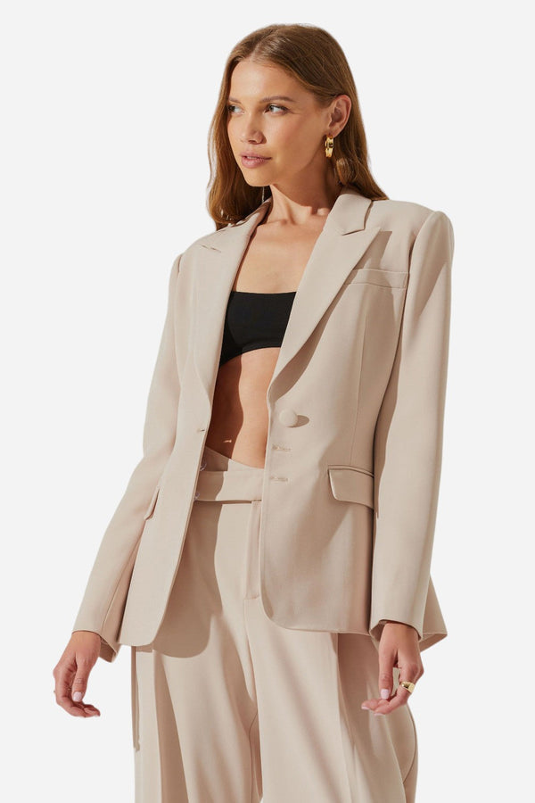 ASTR The Label Rubina Cutout Blazer in Natural