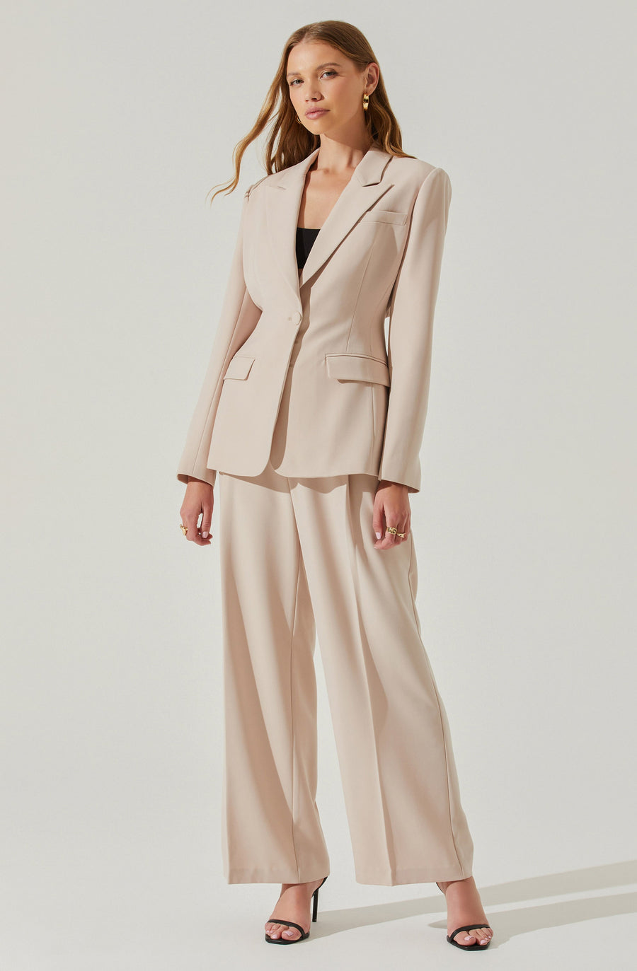 ASTR The Label Rubina Cutout Blazer in Natural – side view