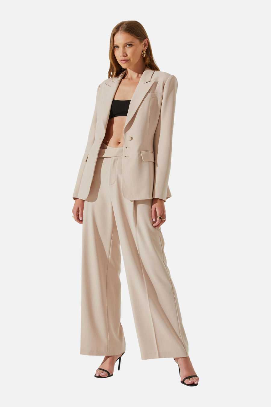 ASTR The Label Rubina Cutout Blazer in Natural – side view