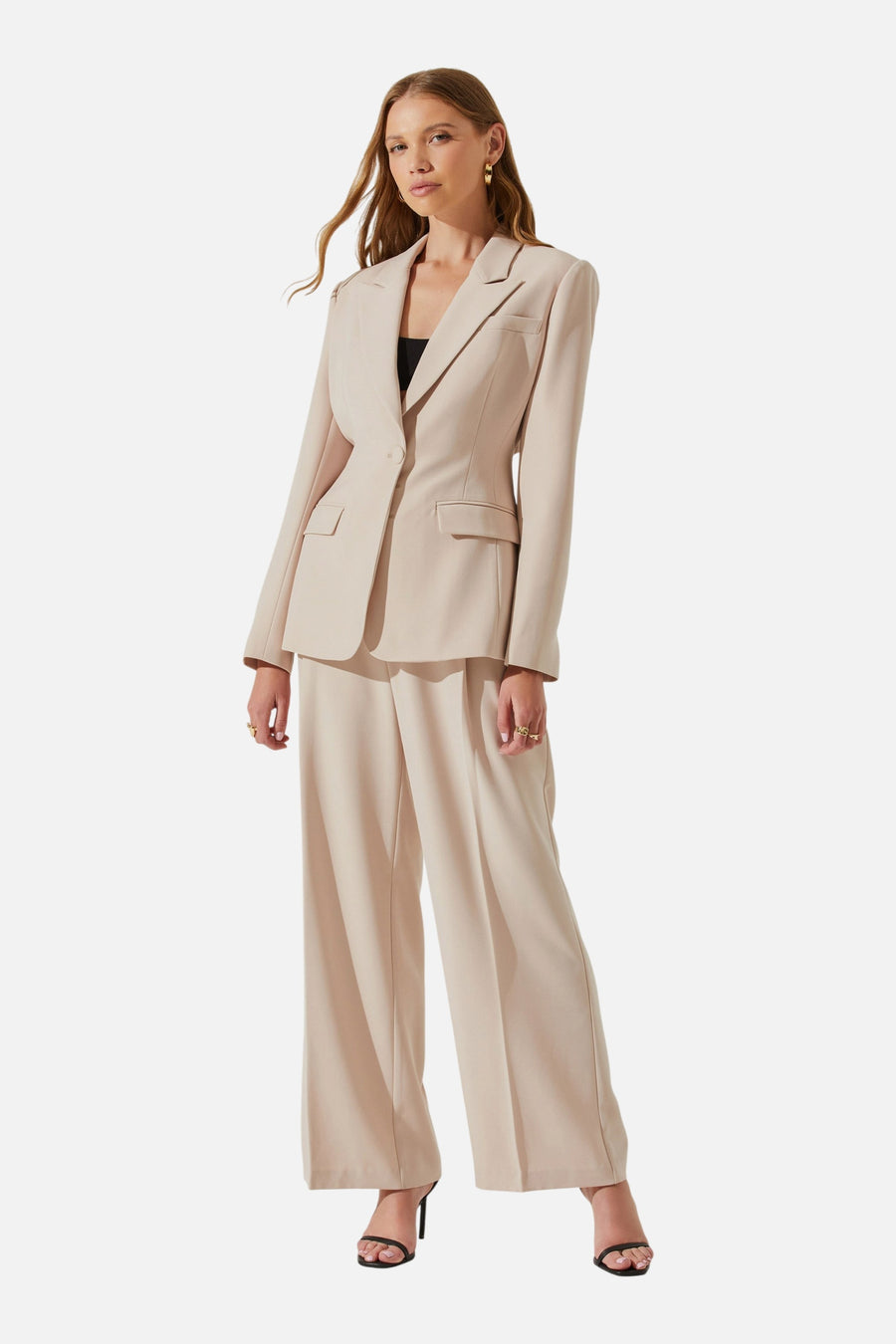 ASTR The Label Rubina Cutout Blazer in Natural – side view