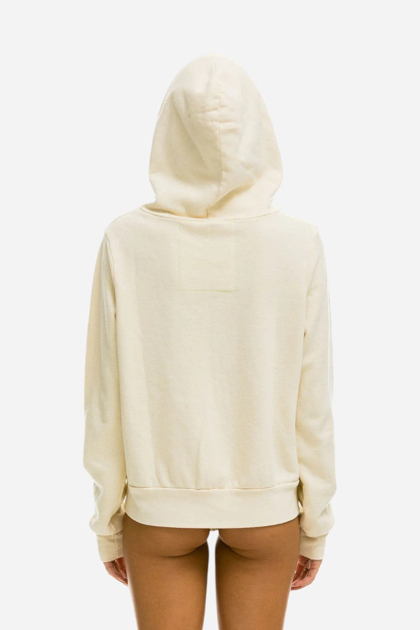 Aviator Nation 5 Stripe Zip Hoodie Vintage White – detail