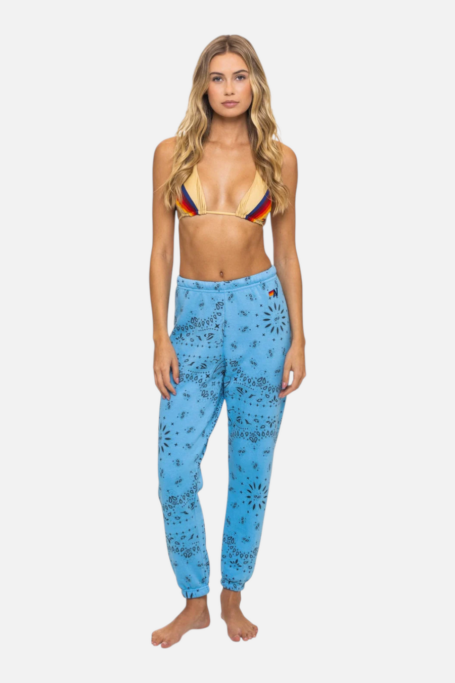 Aviator Nation Bandana Sweatpant in Sky – front view